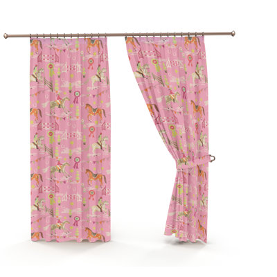 Kids Horseshow Room Darkening Curtains (Set of 2)