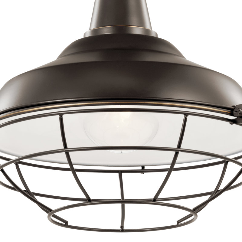 Luminaire suspendu d'extérieur Helmtrud / semi-encastré 1Lt, H 47 po x l 12,5 po x P 12,5 po, Bronze vieilli
