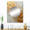 «Pancoast» or et beige, peinture à vagues douces - miroir décoratif de formes abstraites, miroir mural moderne, impression d'art en métal