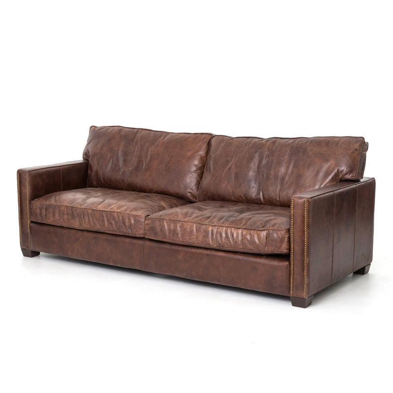 Larkin Loveseat, Cigar Genuine Leather
