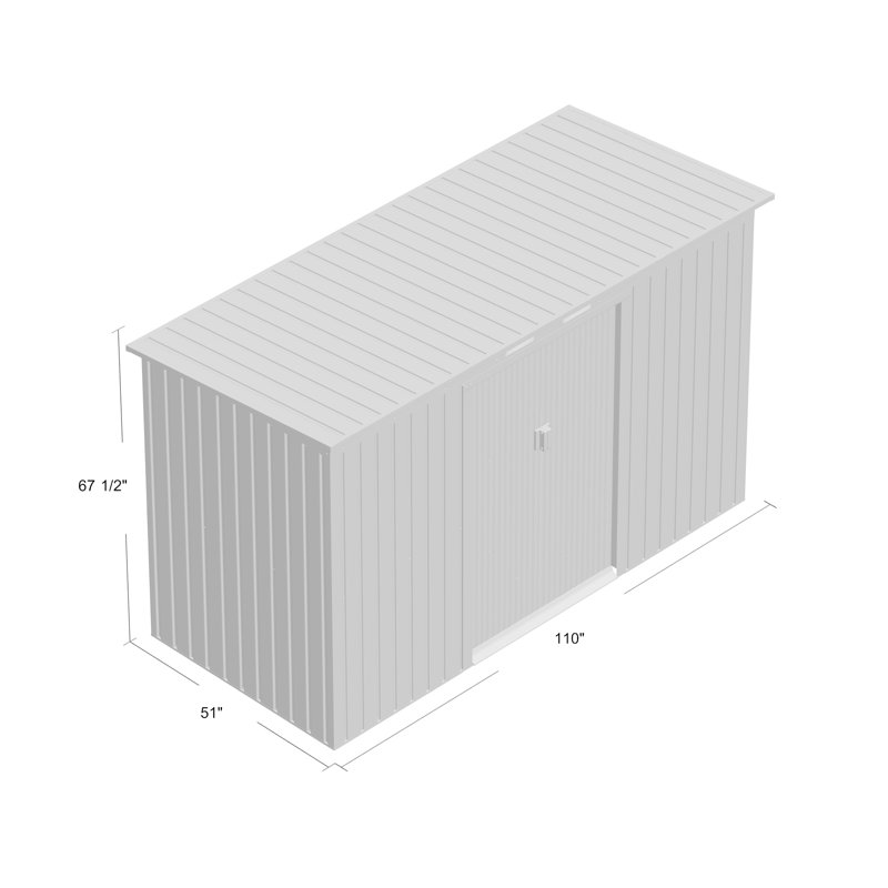 Green and White Metal Garden Storage Shed with Windows
