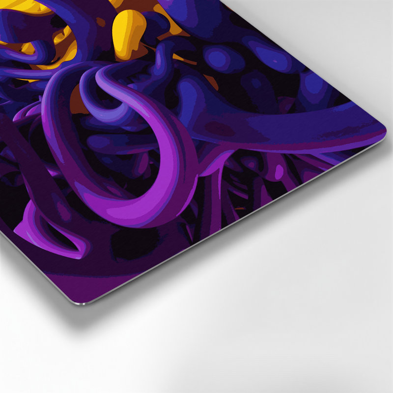 «Biomorphic Abstraction 53», art mural en métal mauve, H 16 po x l 16 po