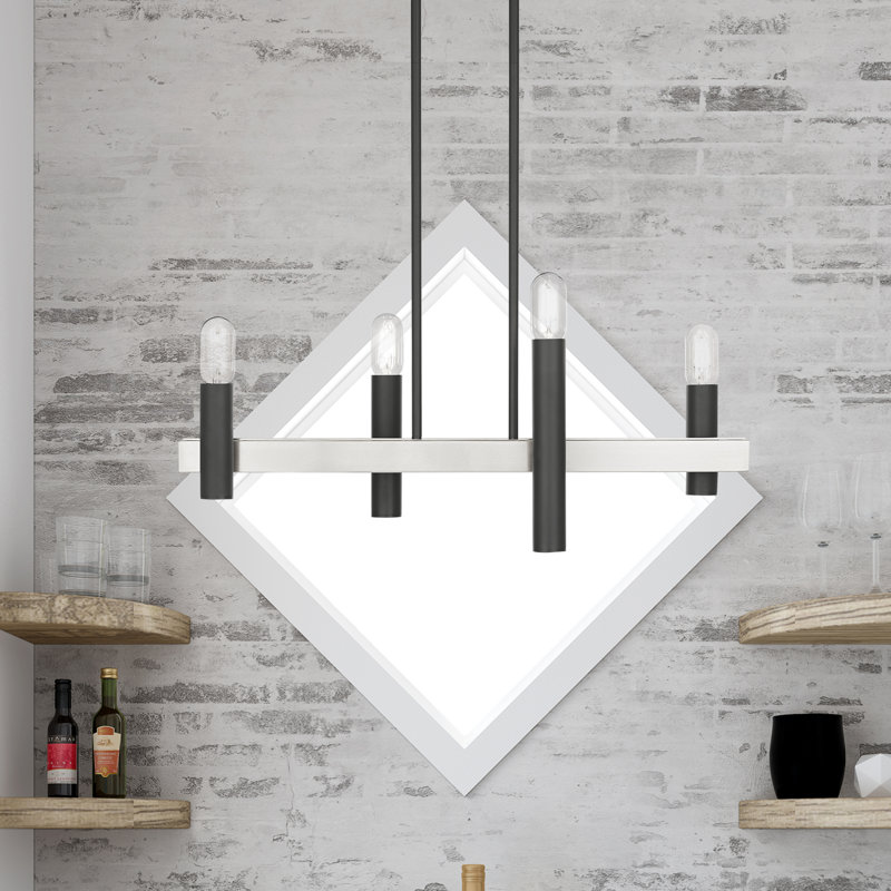Lustre linéaire classique à 4 lumières Annies, Gris scandinave