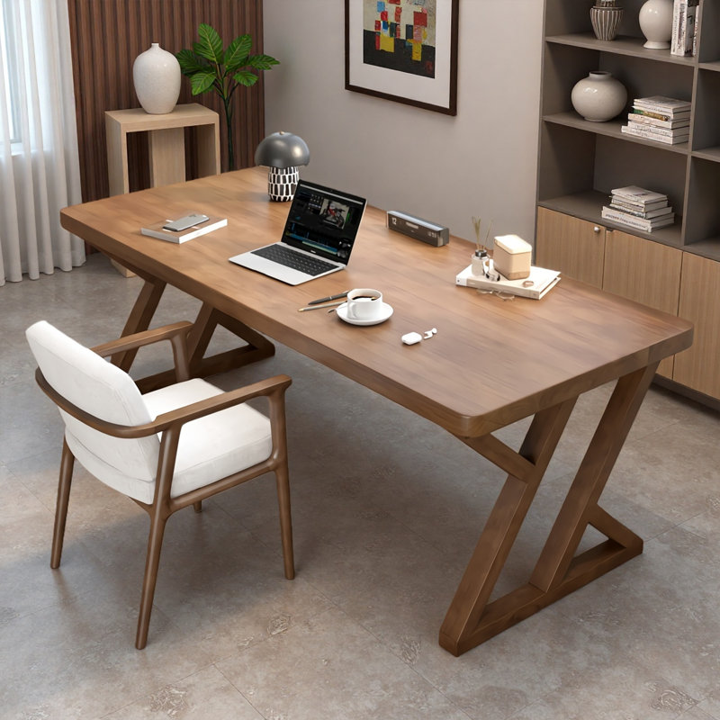 Simple Solid Wood Pine Rectangle Desk, 29.5" H x 70.87" W x 31.5" D