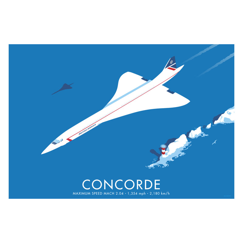 Concorde by Stephen Millership - Print, No Frame, 30cm H x 40cm W x 1cm D