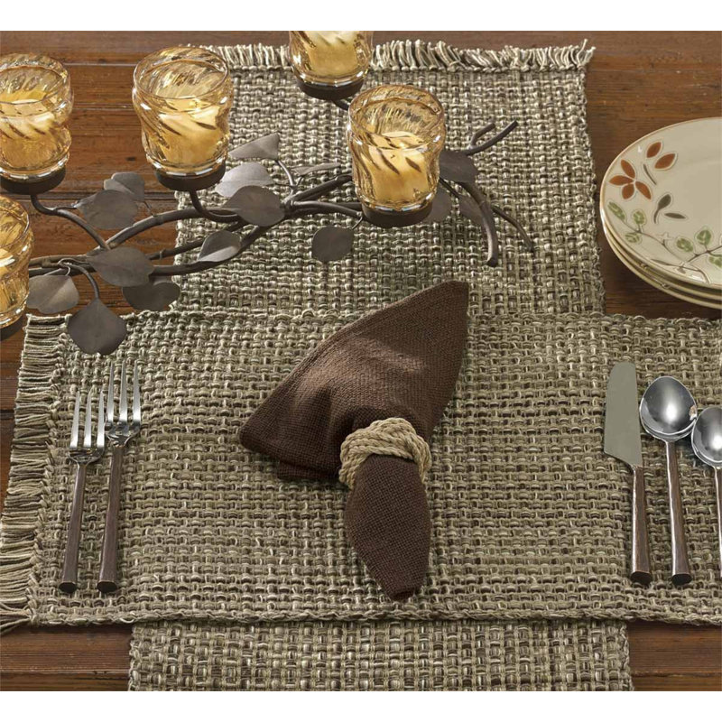 Bronny Cotton Blend Hand-Crafted Table Runner, 54" x 13", Brown
