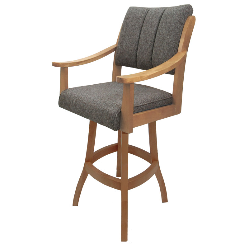 Miriam Swivel Wood Bar Stool, Counter Stool (26" Seat Height), Sanora Brown/Honey