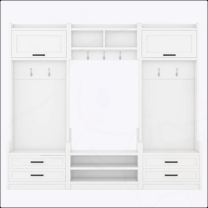 Stylish Entryway Hall Tree with Ample Storage and Elegant Design, Perfect for Organizing and Decorating Your, White