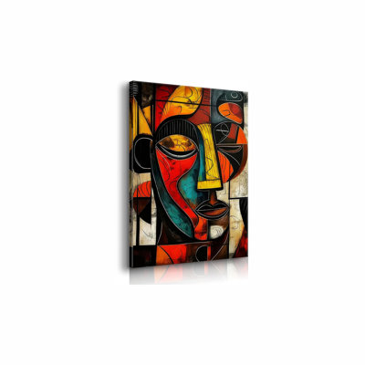 Abstrait, art mural africain moderne, masque tribal, décoration murale, culture, affiche sur toile, graffiti, image parfaite pour la chambre à coucher, salon, décoration murale (toile de 12 x 16 po)