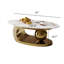 Table basse ovale luxueuse 51 "avec base dorée et plateau en pierre frittée-239674558-239674798
