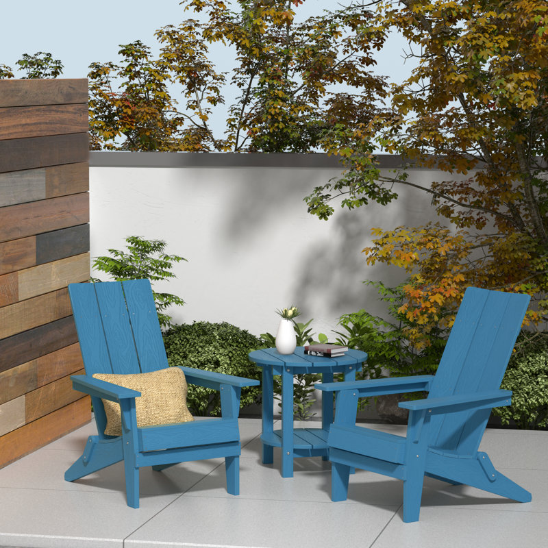 Foldable Outdoor Adirondack Set, Blue