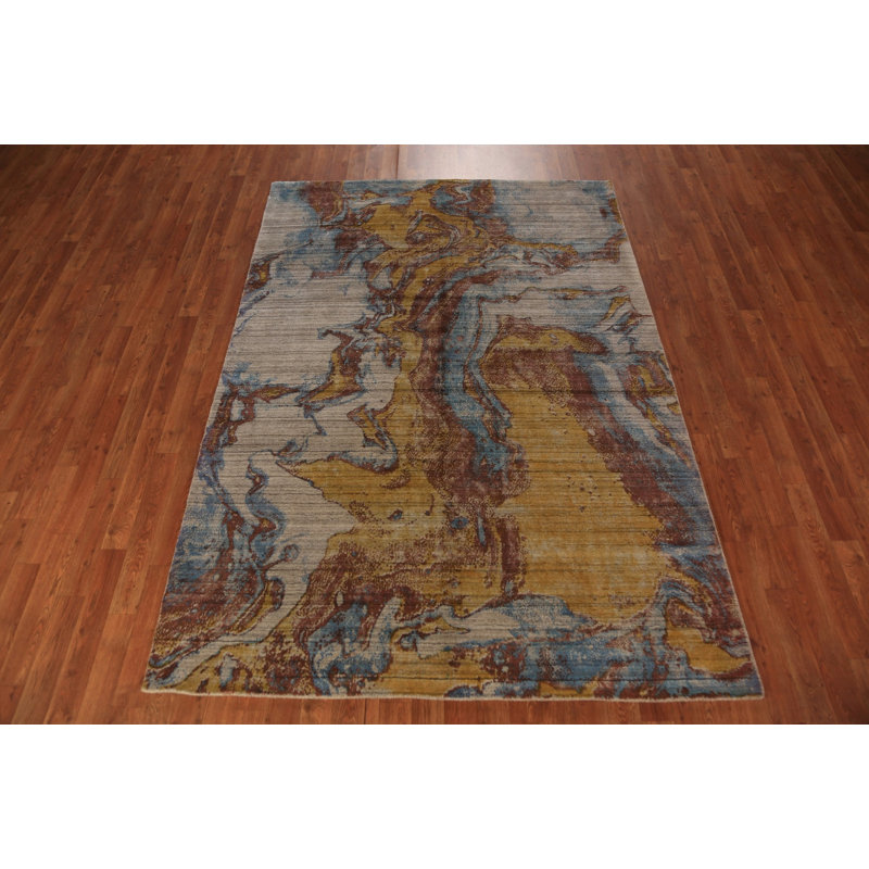 Tapis indien à motif abstrait All-Over
