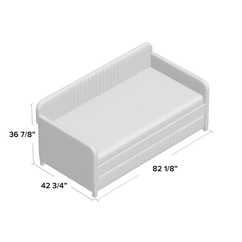 Lit de jour simple avec couchette Aaru, Beige