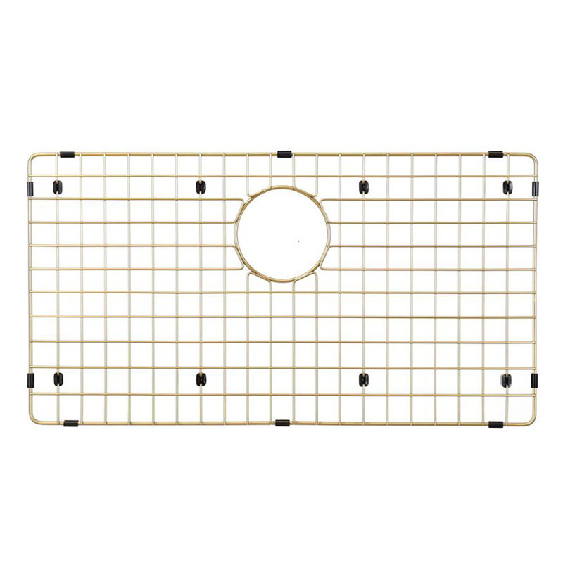 Starstar Sinks Protector Matte Gold 304 Stainless Steel Kitchen Sink Bottom Grid, Rack (30 L X 17 W)