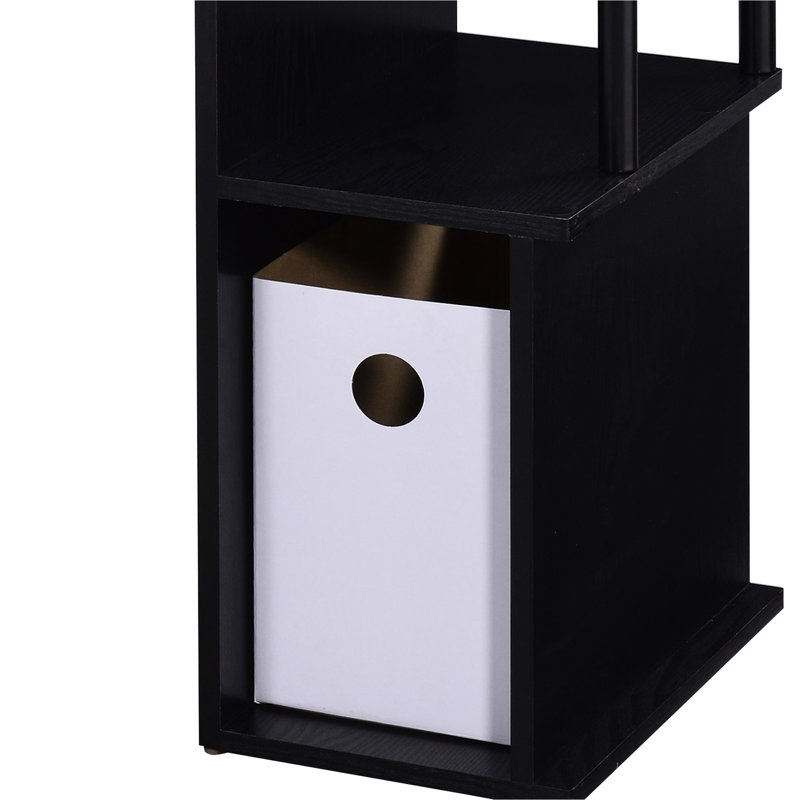 Table d'ordinateur pratique avec plateau à clavier et rangement fonctionnel noir, Black