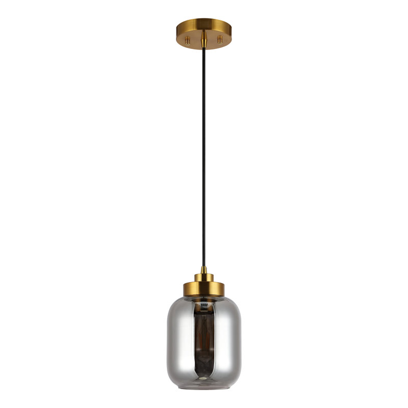 1 - Light Smoke Gray Jar Pendant
