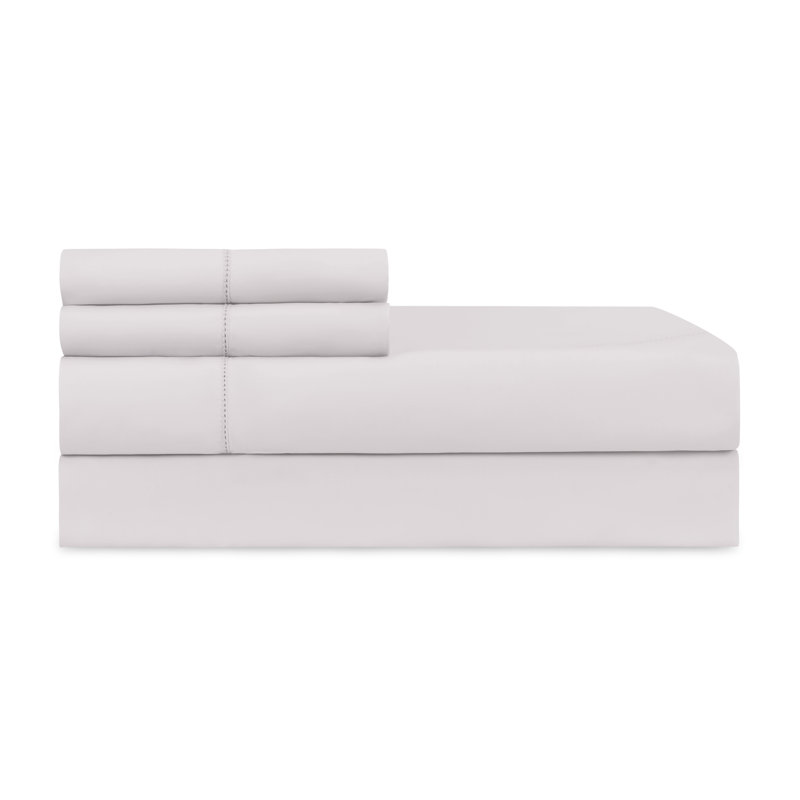 N°45 Classico Egyptian-Quality Cotton Percale Sheet Set, Cal.King Sheet Set + 2 Pillowcases, Cool Gray