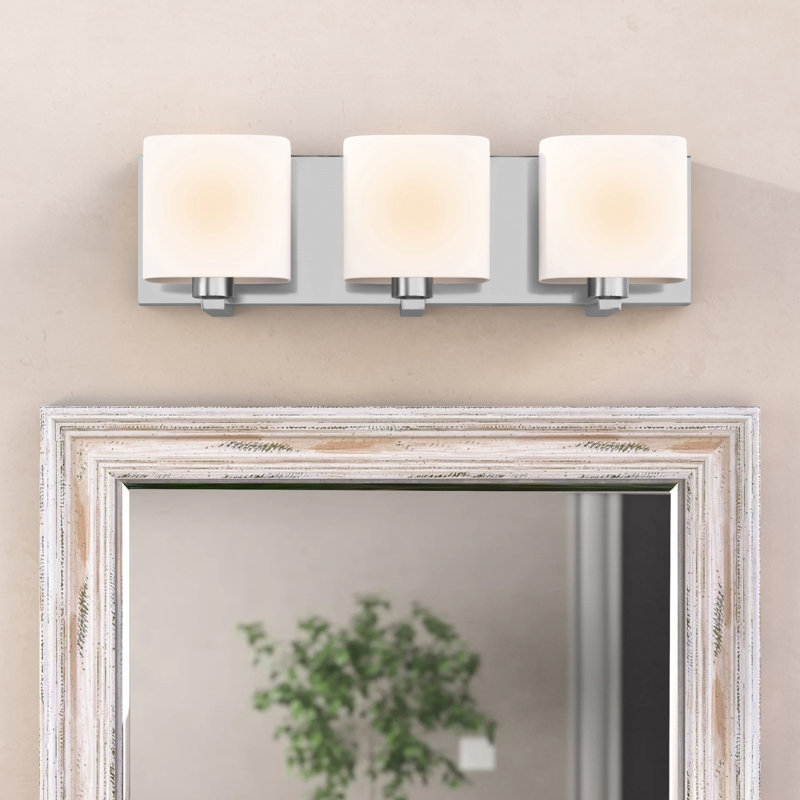 Éclairage de salle de bain à intensité variable 3 lumières Aubepine, Nickel satiné