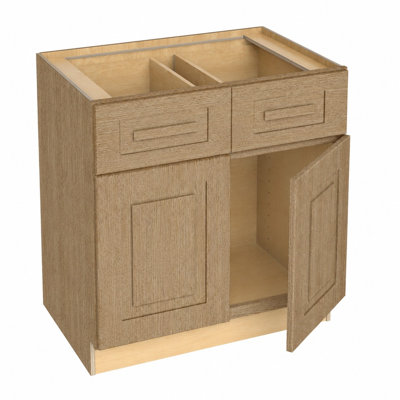 Gallery Express Ellison Plywood Assembled 30 in. W x 24 in. D x 34.5 in. H Sink Base Kitchen Cabinet w/Soft Close in Straw