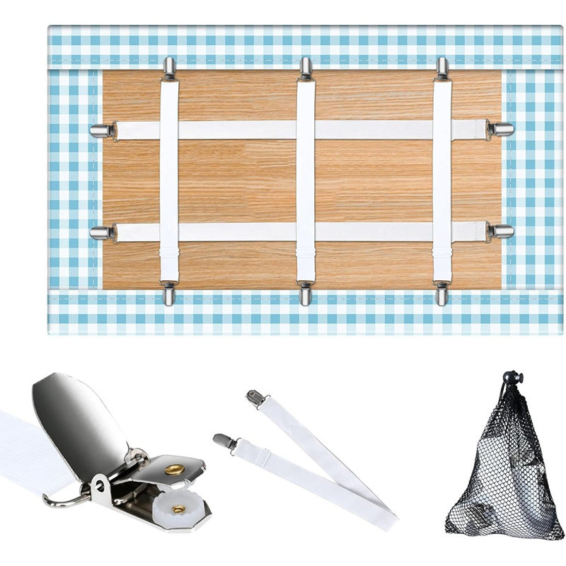 Ensemble de 5 pinces à linge de table, sangles cachées, élastique réglable