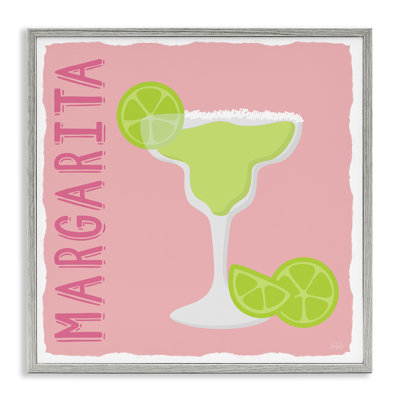 Margarita Cocktail with Limes Framed Giclee Art by Natalie Carpentieri