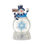Boule à neige bleue et blanche en plastique avec bonhomme de neige et flocons de neige
