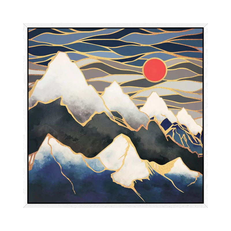 Ice Mountains - Print on Canvas, White Framed, 66.04 cm H x 66.04 cm W