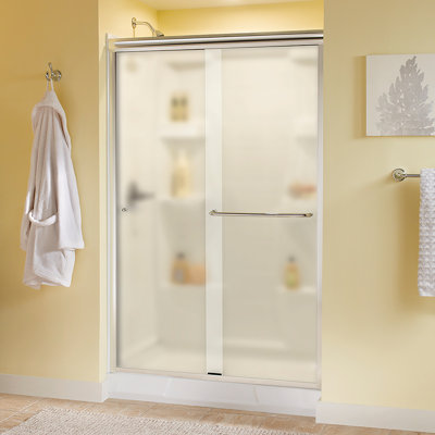 Delta Classic 48" x 70" Semi-Frameless Traditional Sliding Shower with Niebla 1/4" Thick Glass