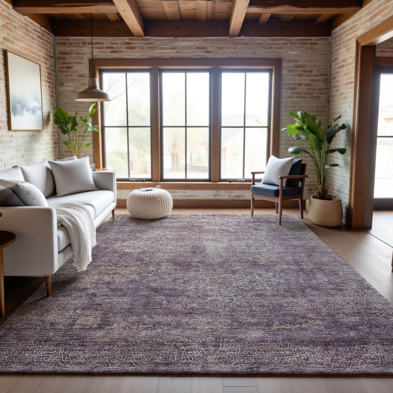 Premium Machine Washable Melvin AMF1172 Global Rug, Rectangle 3' x 5'