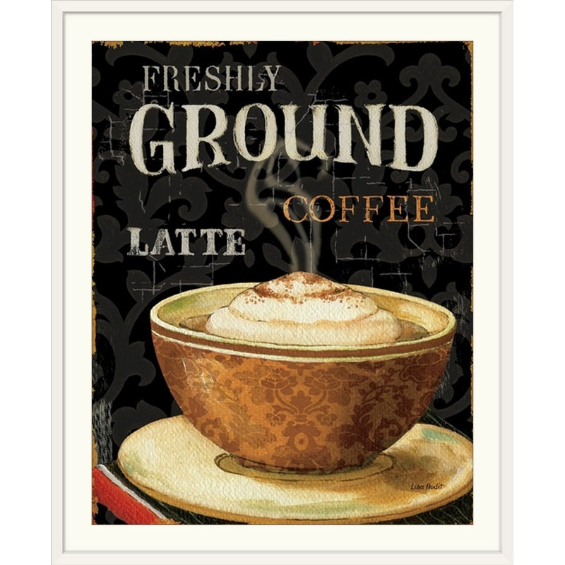 « ii » par lisa audit Today's Coffee, H 28 po x l 24 po x P 1 po, Cadre blanc