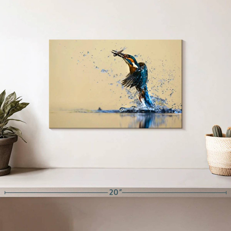 Blue Kingfisher, 8" H x 12" W
