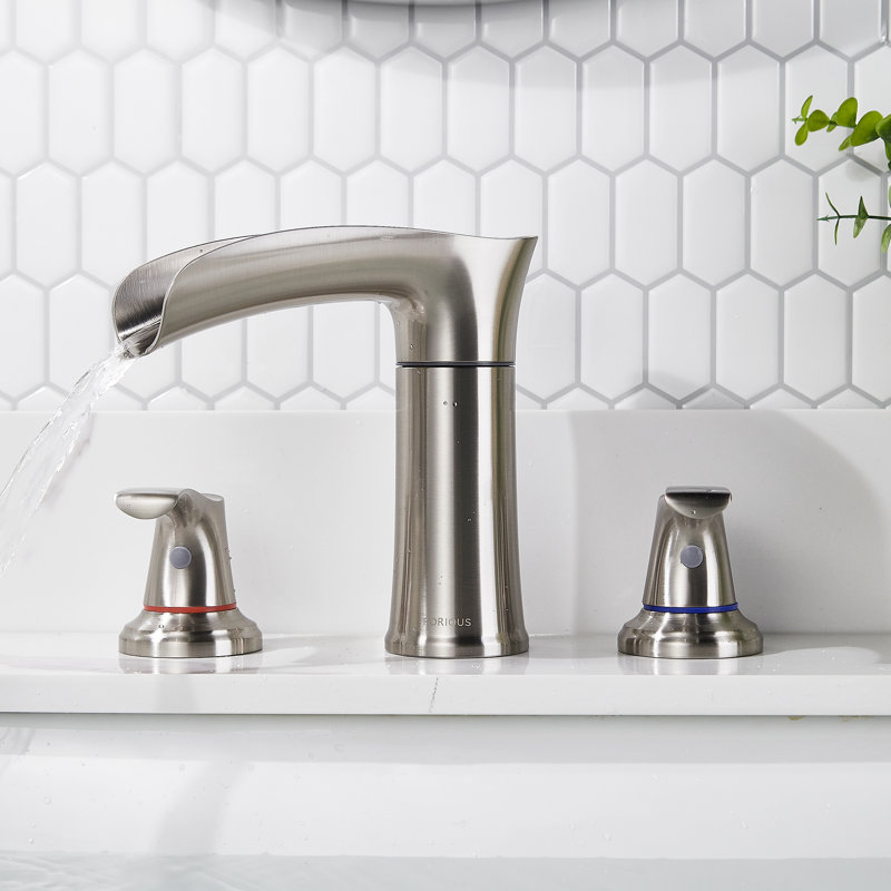 Widespread 2-handle Bathroom Faucet, Brushed Nickel