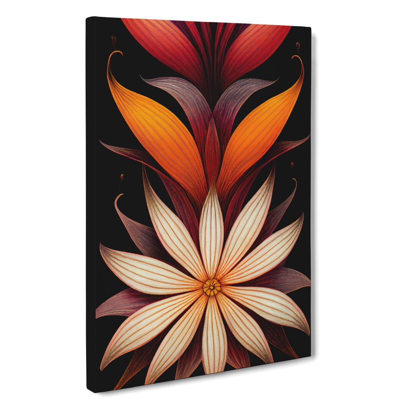 Art Deco Flower No.7 - Wrapped Canvas, 76cm H x 50cm W x 3cm D
