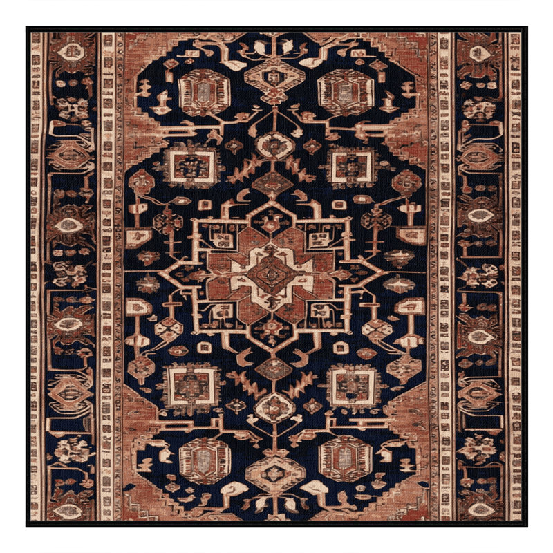 Tapis brun lavable à la machine, Carré 3 pi