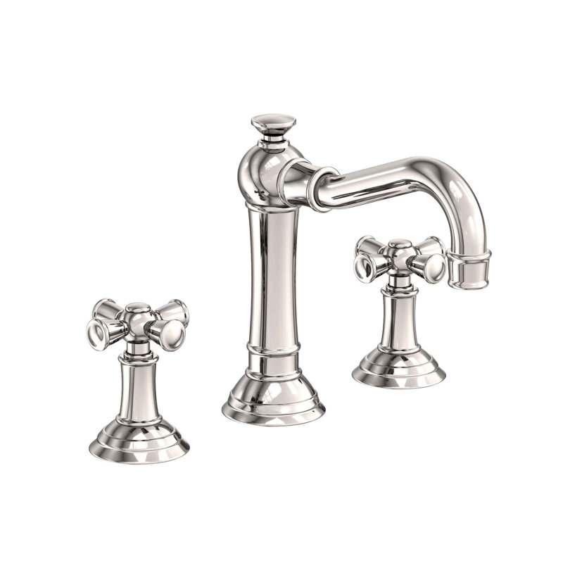 Jacobean Widespread Bathroom Faucet with Drain Assembly, Polished Nickel