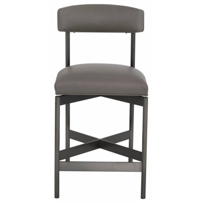 Upholstered Stool with Metal Frame