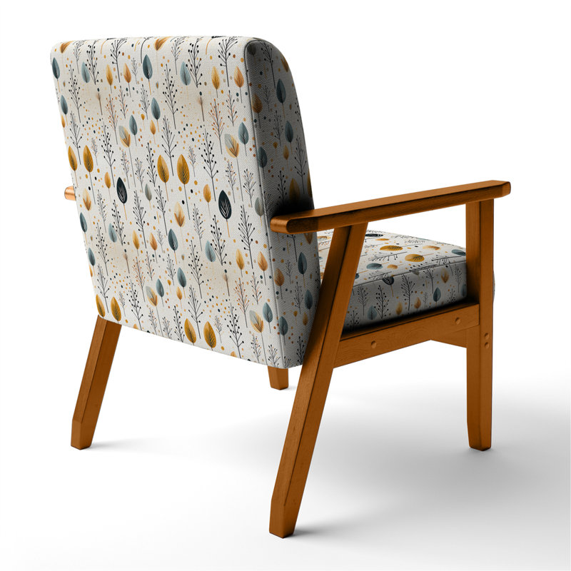 Chaise avec accoudoirs rembourrée en velours Minimalisme, Accoudoirs carrés bruns