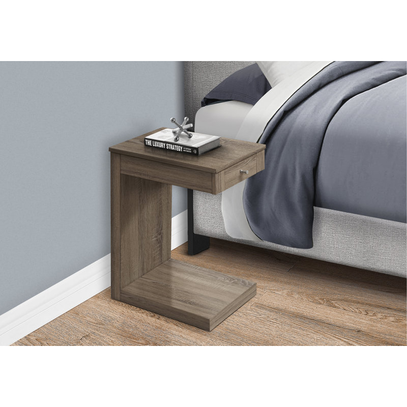 Accent Table, C-Shaped Nightstand, End Table, Side Table With Storage Drawer For Living Room, Indoor End Table For Living Space