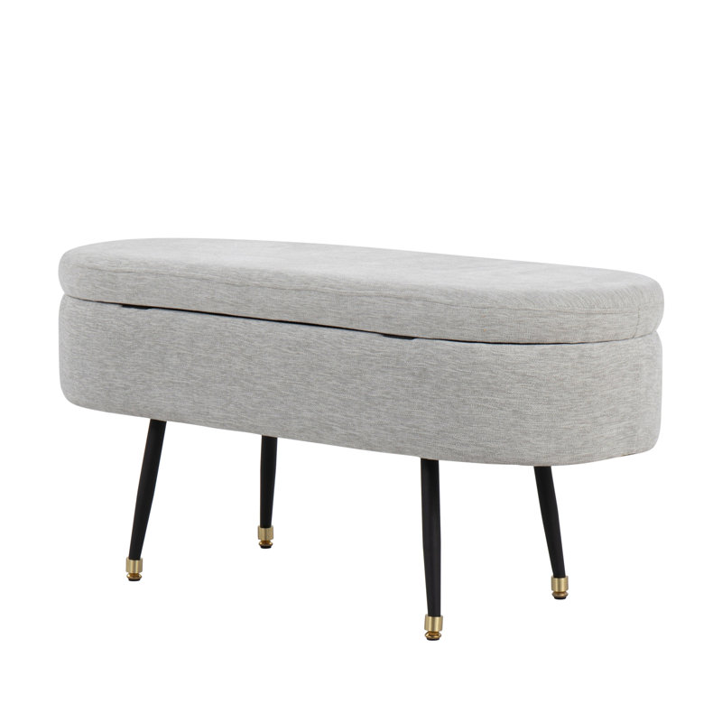 Banc de rangement contemporain avec détails en métal