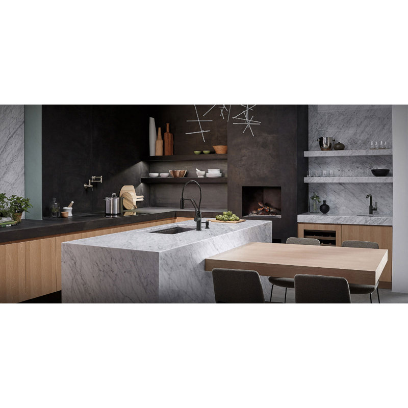 Solna® Articulating Faucet With Finished Hose, Matte Black