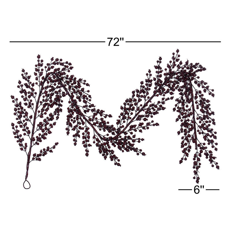 72" Burgundy Crab Apple Mixed Berry Garland
