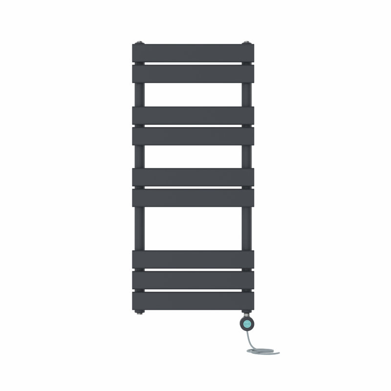 Flat Panel Towel Rail Heated Towel Rails, 100cm H x 45cm W x 6.2cm D, Anthracite