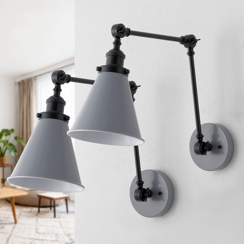 Anabiya 2 - Light Dimmable Matte Black Swing Arm, Matte Black/Gray