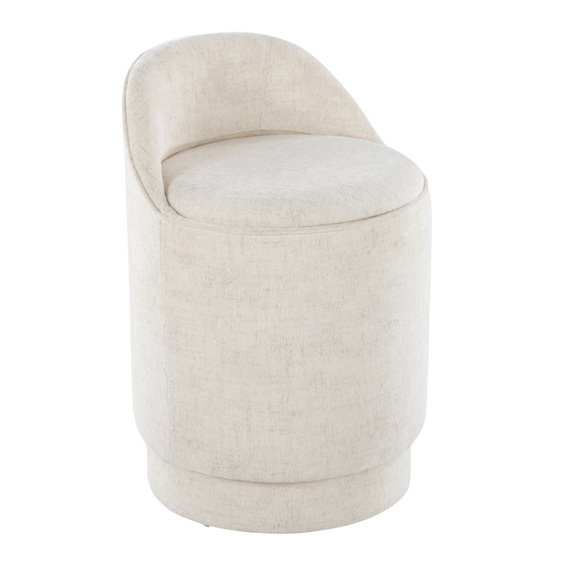 Gilham 18" Upholstered Vanity Stool, Cream