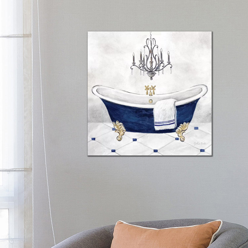 Navy Blue Bath II by Cynthia Coulter - Wrapped Canvas Print, 66.04cm H x 66.04cm W x 3.81cm D
