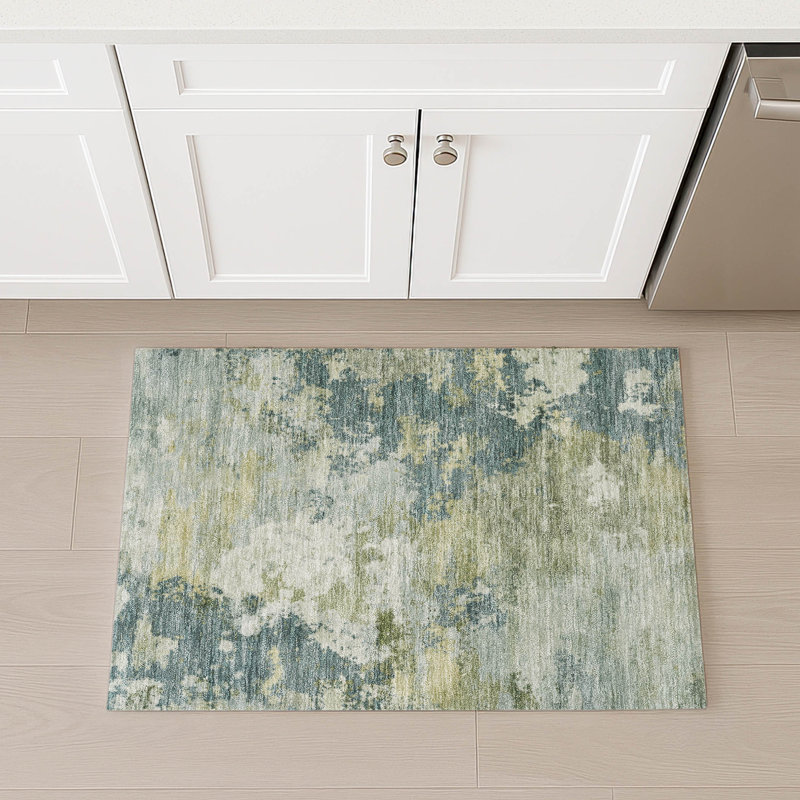 Machine Washable Indoor/Outdoor Jadiel ACN2367 Abstract Rug, Rectangle 1'8" x 2'6"