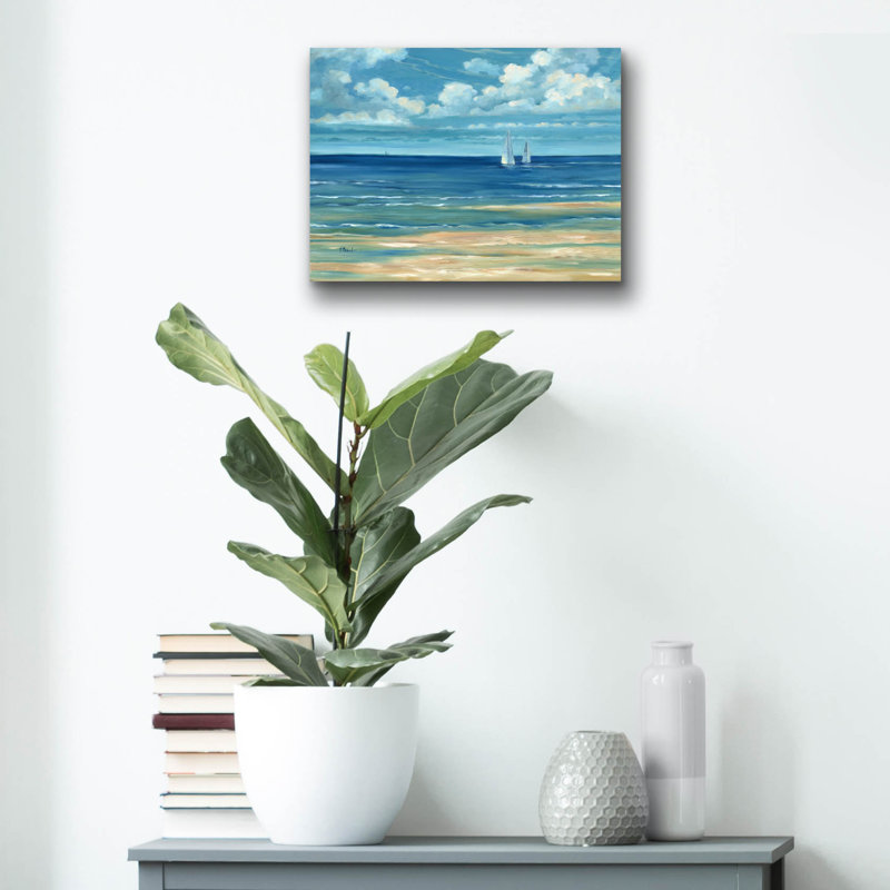 «Summerset Voiliers» par Paul Brent, verre acrylique Wal Art, H 12 po x l 16 po x P 0,13 po