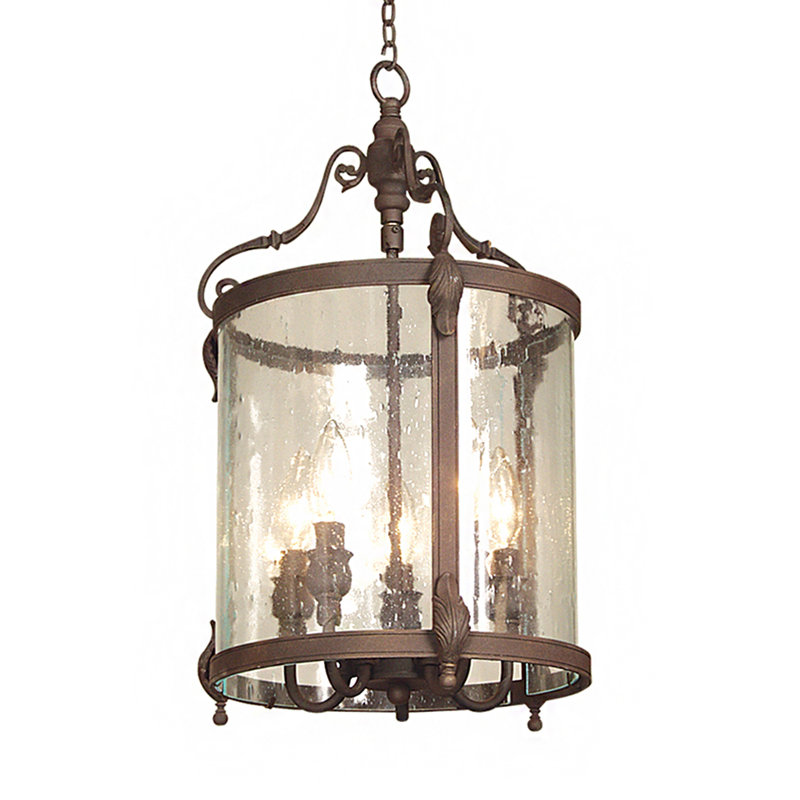 Traditional 5 Light  Bronze Lantern Pendant