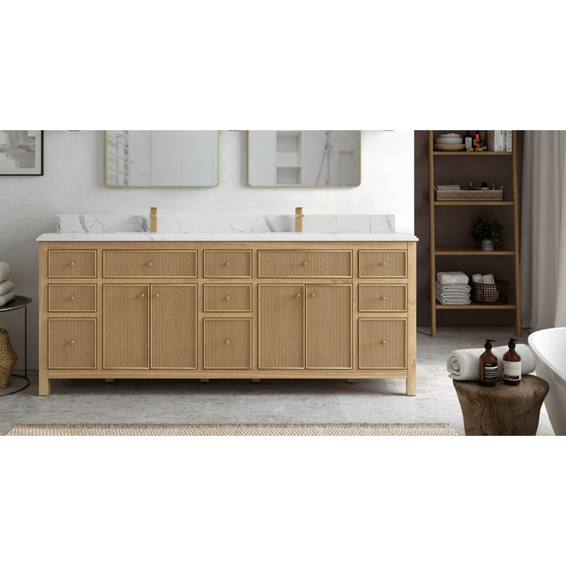 Ensemble de meuble-lavabo double 84 po, Calacatta Laza