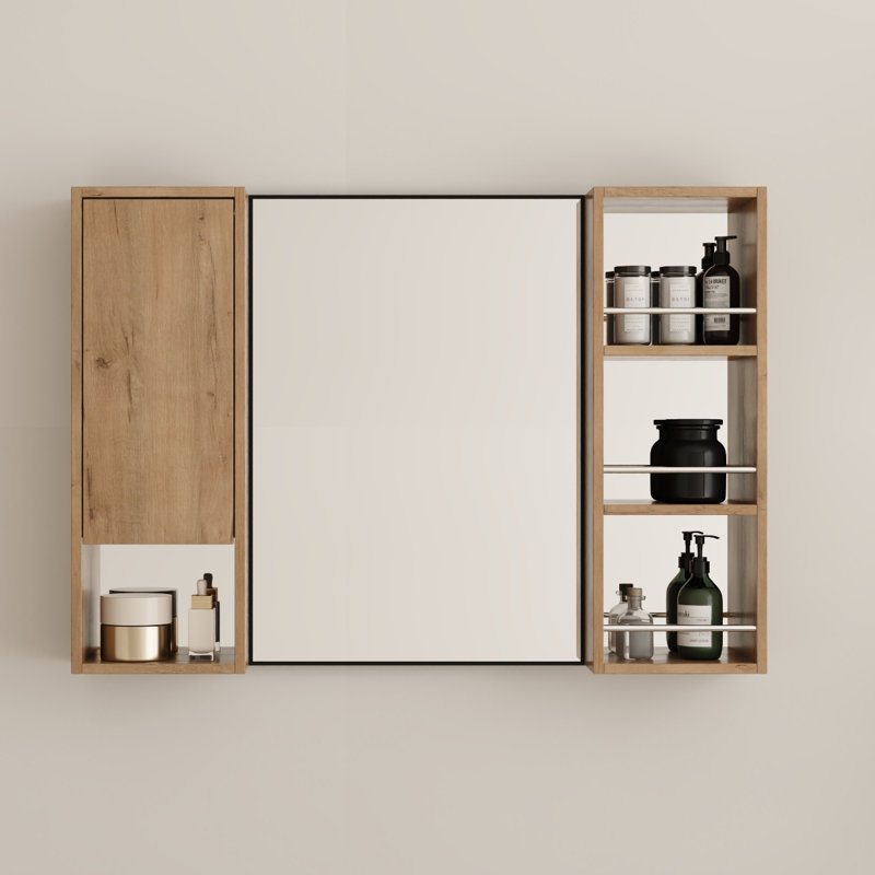 Ensemble d'armoire-miroir de salle de bain avec rangement Rozelle l 39,4 po x H 27,56 po